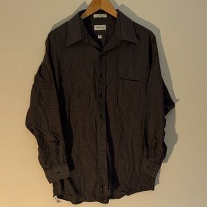 ✅ VAN HEUSEN “Pique” Vintage Button Down Shirt Size 16.5 32/33 -Charcoal Gray
